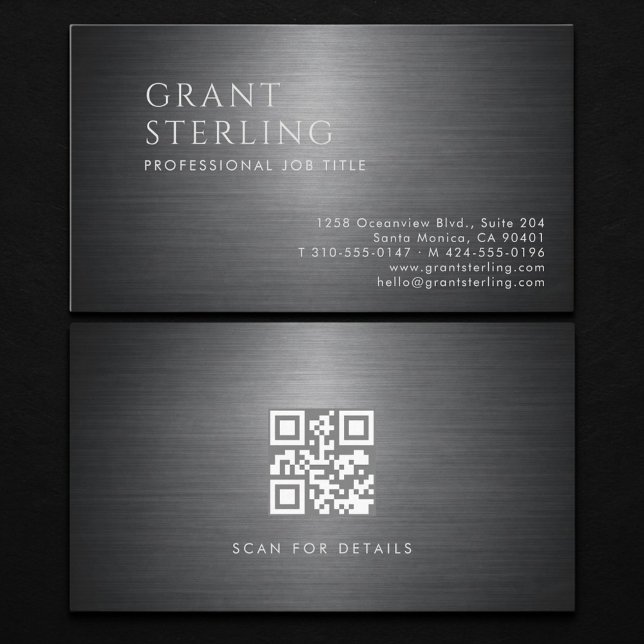 Tarjeta De Visita Código QR metálico de lujo (Subido por el creador)