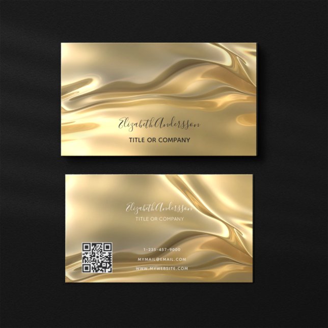 Tarjeta De Visita Código qr metálico de oro (Subido por el creador)