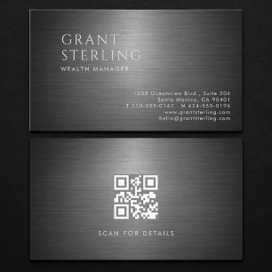 Tarjeta De Visita Código QR Metálico para Gestor de Patrimonio