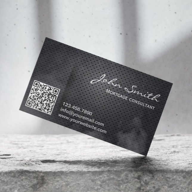 Tarjeta De Visita Código QR Metalizado del agente hipotecario (Subido por el creador)