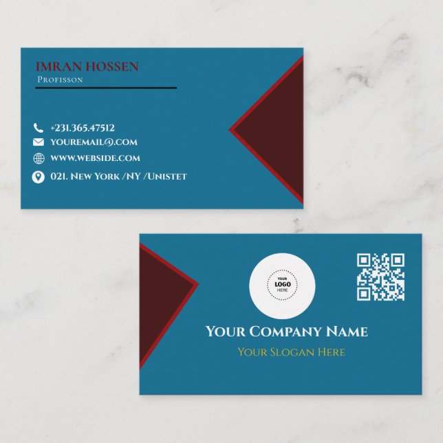 Tarjeta De Visita código qr minimalista (Anverso / Reverso)