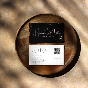 Tarjeta De Visita Código QR minimalista elegante de palma moderna