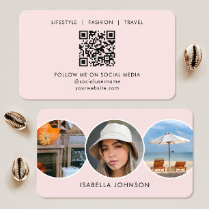 Tarjeta De Visita Código QR minimalista moderno de foto personalizad