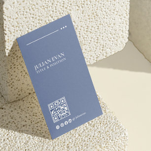 Tarjeta De Visita Código QR minimalista moderno de medicina azul tur