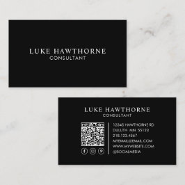 Tarjeta De Visita Código QR Minimalista Moderno Elegante Profesional