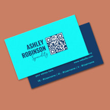 Código QR Minimalista moderno profesional azul cia