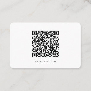 Tarjeta De Visita Código QR, Minimalista Moderno, simple, negro y b