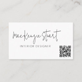 Tarjeta De Visita Código QR Mínimo Medios Sociales Profesionales Mod