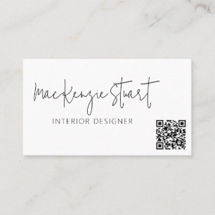 Tarjeta De Visita Código QR Mínimo Medios Sociales Profesionales Mod