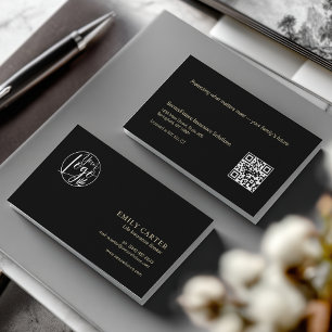 Tarjeta De Visita Código QR mínimo para corredores de seguros de vid