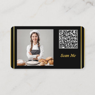 Tarjeta De Visita Código QR mínimo profesional y panadería fotográfi