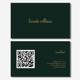 Tarjeta De Visita Código QR Moda de carbón vegetal Monograma de guió