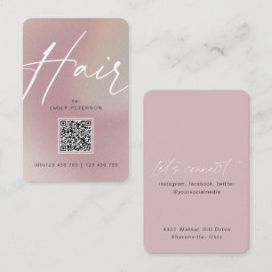 Tarjeta De Visita Código QR moda moderna estilo de cabello moderno 