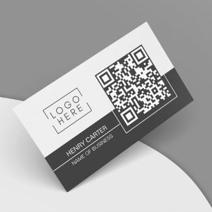 Tarjeta De Visita Código QR Modelo moderno de carbón vegetal negro G
