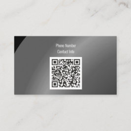 Tarjeta De Visita Código Qr Moderado Negro Moderado Neat Sombreado