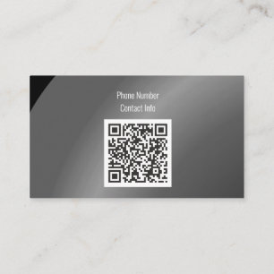 Tarjeta De Visita Código Qr Moderado Negro Moderado Neat Sombreado