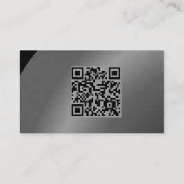 Tarjeta De Visita Código Qr Moderado Negro Moderado Neat Sombreado