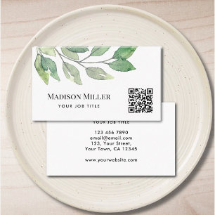 Tarjeta De Visita Código QR Modernas Verduras