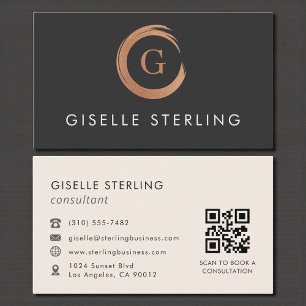 Tarjeta De Visita Código QR Modernista Minimalista