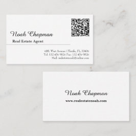 Tarjeta De Visita Código QR moderno Agente inmobiliario elegante