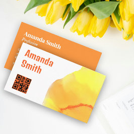 Tarjeta De Visita Codigo QR moderno colores de luz abstractos fresco