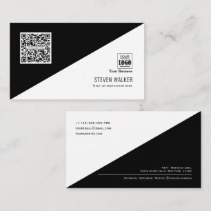 Tarjeta De Visita Código QR moderno con logotipo limpio mínimo corpo