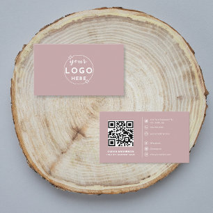 Tarjeta De Visita Código QR moderno con logotipo personalizado de co