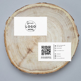Tarjeta De Visita Código QR moderno con logotipo personalizado e ico