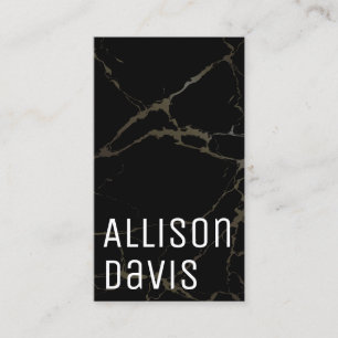 Tarjeta De Visita Código QR moderno de mármol blanco y negro