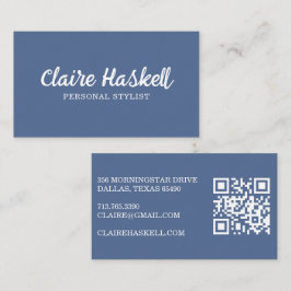 Tarjeta De Visita Código QR moderno de verano suave estilo de escrit