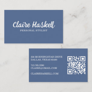Tarjeta De Visita Código QR moderno de verano suave estilo de escrit