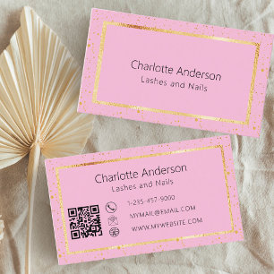 Tarjeta De Visita Código QR moderno elegante en oro rosa