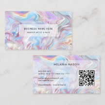 Código QR Moderno Elegante Holográfico Mármol Past