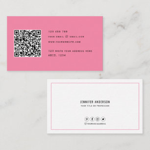 Tarjeta De Visita Código QR Moderno Elegante Minimalista Limpiar Si