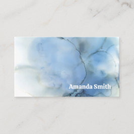 Tarjeta De Visita Código QR moderno genial abstracto azul pastel