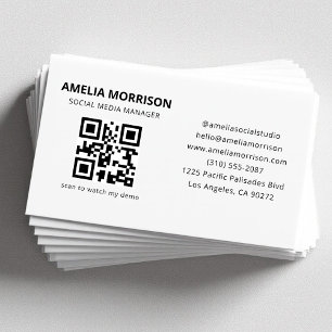 Tarjeta De Visita Código QR moderno minimalista profesional