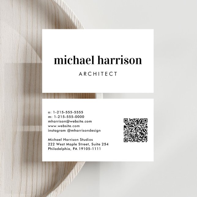 Tarjeta De Visita Código QR moderno mínimo profesional (Capture attention, make connections, and leave a lasting impression with our modern QR business card)