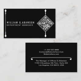 Tarjeta De Visita Código QR moderno personalizado | Negro simple pro