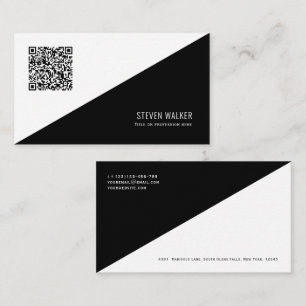 Tarjeta De Visita Código QR Moderno profesional limpio Minimalista