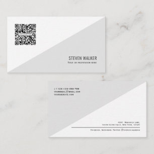 Tarjeta De Visita Código QR Moderno profesional limpio Minimalista
