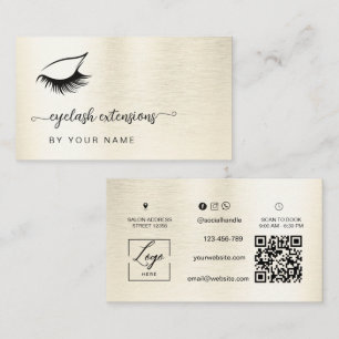 Tarjeta De Visita Código Qr Moderno script Blanqueado blanco Pestaña