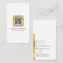 Tarjeta De Visita Código QR moderno y elegante red de oro 