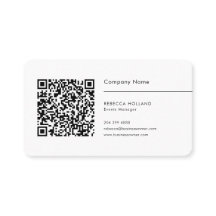 Código QR moderno y logotipo corporativo