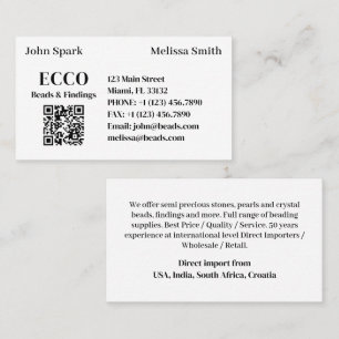 Tarjeta De Visita Código QR Monograma comercial