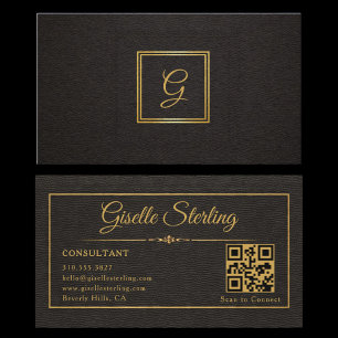 Tarjeta De Visita Código QR monograma de consultor