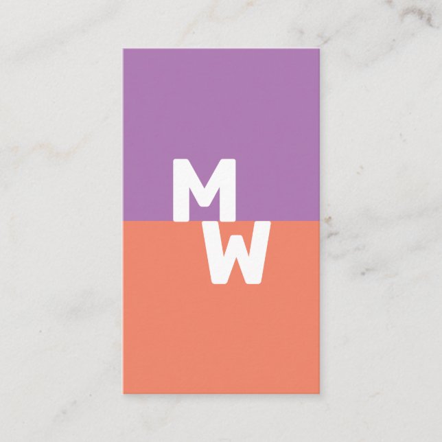 Tarjeta De Visita Código QR monograma minimalista (Anverso)