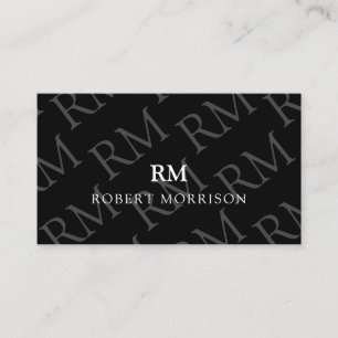 Tarjeta De Visita Código QR Monograma Minimalista masculino profesio