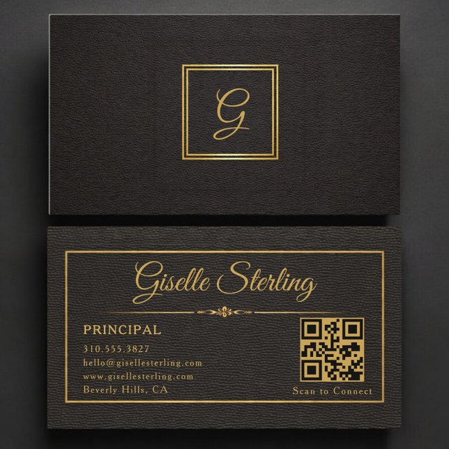 Tarjeta De Visita Código QR Monogramado del Director (Subido por el creador)