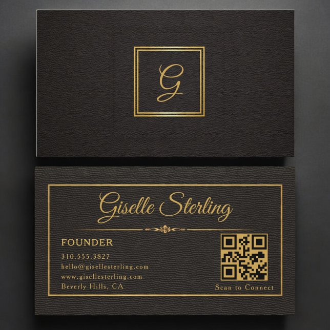 Tarjeta De Visita Código QR monogramado del fundador (Subido por el creador)