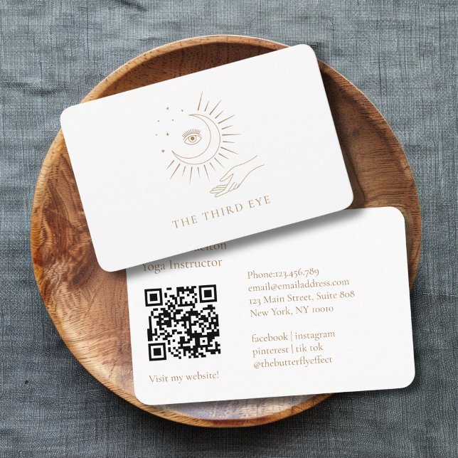 Tarjeta De Visita Código QR - Moon Eye Yoga Reiki Wellness (QR Code- Moon Eye Yoga Reiki Wellness Business Card)
